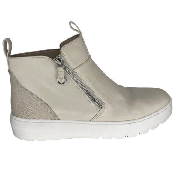 Vionic Brinkley Soft Leather Side-Zip Bootie Platform Sole Molded Arch Sneaker - Picture 2 of 12